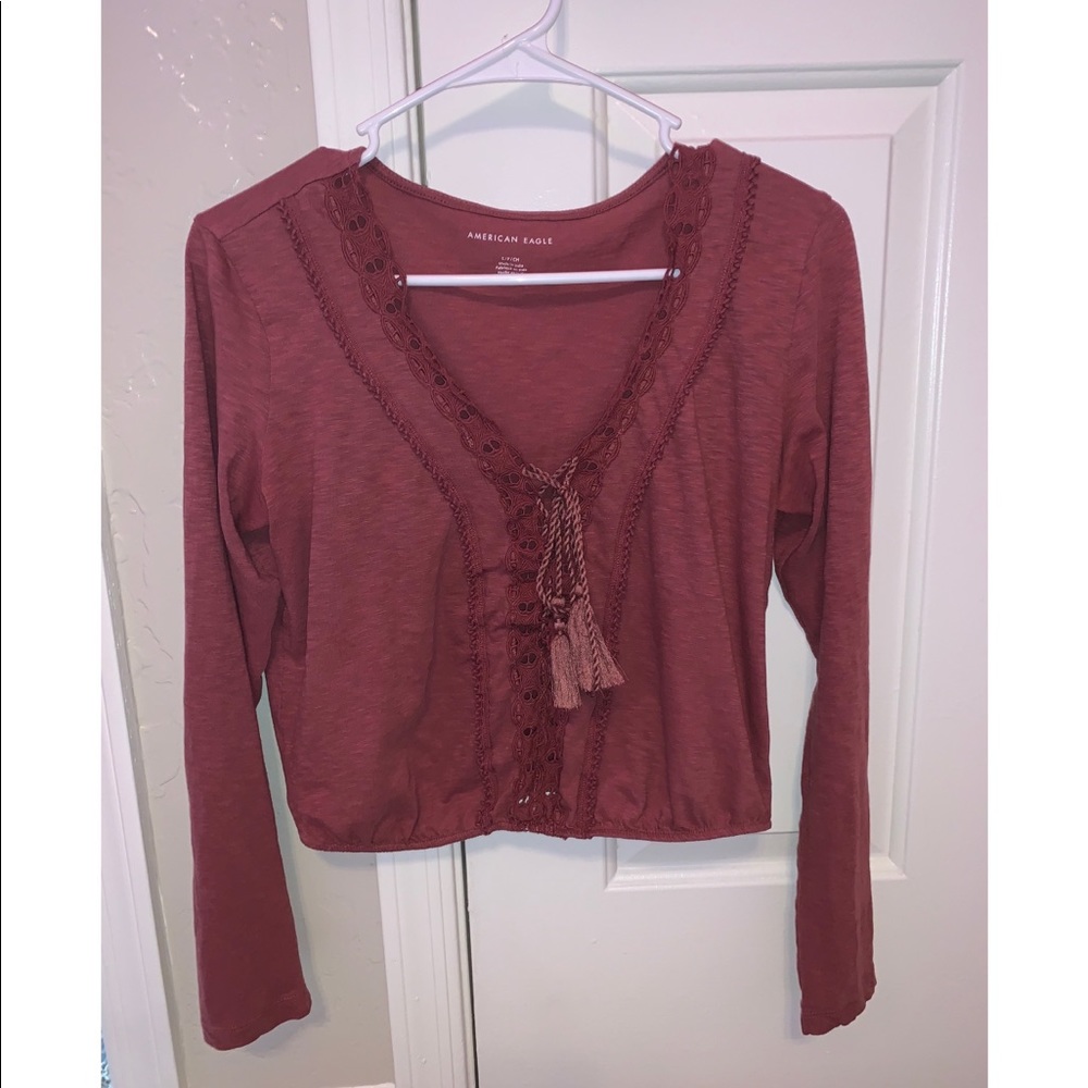 American Eagle long sleeve rust color